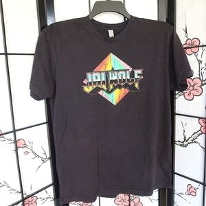 Next Level Apparel Black Short Sleeve Tee Rainbow Diamond Jain Wolf Large